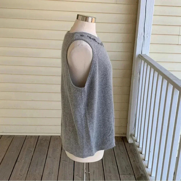 Fashion Bug Angora Rabbit Hair Blend Sweater Gray Embroidered Plus Size 18 20 - Picture 3 of 7